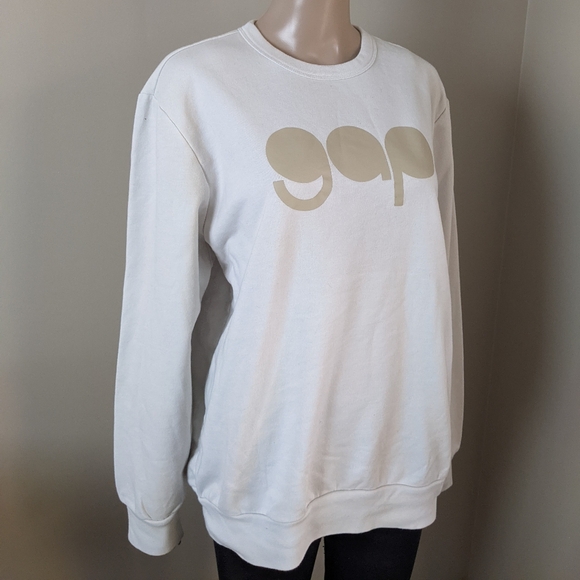 Gap logo white crewneck sweater, size large - Picture 3 of 3